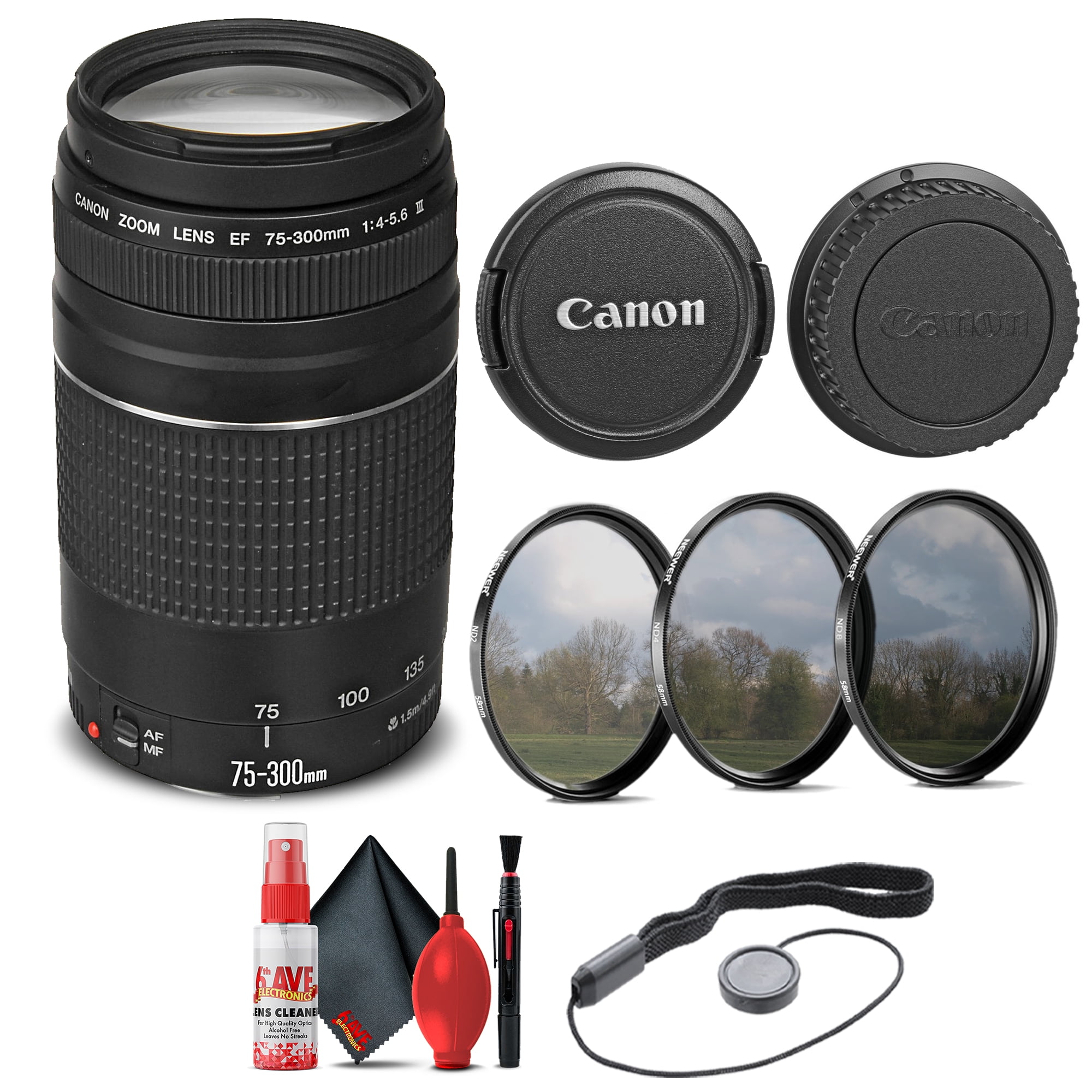 Canon Ef 75 300mm F 4 5 6 Iii Usm Uv Filter 2 Lenses Kit For Canon T5 T6 T5i T6i 10d 1300d Walmart Com