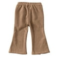 thumbnail image 4 of hotojiny Toddler Baby Girls Corduroy Pants Comfy Bell Bottom Pants Cute Fashion Fleece Lined Warm Flared Trousers, 4 of 7