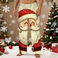 thumbnail image 1 of Pantalones de pijama largos para hombre, para dormir en casa, con estampado navideño, tubo recto, cintura elástica, bolsillos, informales, para hombre, 1 of 4