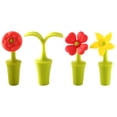 thumbnail image 1 of OUNONA 4Ud Tapones De Vino De Silicona Con Floral Decorativo Para Botella Resistente Y, 1 of 8