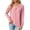 Pink, variant on qucoqpe Womens Long Sleeve Tops with Buttons Down Pullover Casual Solid Loose Fit V-Neck Tunic Blouse