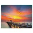 thumbnail image 2 of Wooden Bridge under Yellow Sky - Pier Seascape Canvas Art Print, 2 of 3