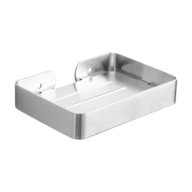 Jabonera de acero inoxidable para montaje en pared con drenaje, bandeja perforada autodrenante para jabón, ideal para organizar el baño, la cocina y la lavandería.