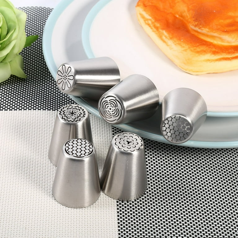 Brrnoo Baking Supplies,Making Accessories,6Pcs Flower Cake Icing Piping  Pastry Nozzles Decorating Bakery Baking Tools US 