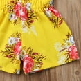 thumbnail image 6 of Toddler Kids Baby Girl Floral Halter Ruffled Outfits Clothes Tops+Shorts 2PCS Set, 6 of 6