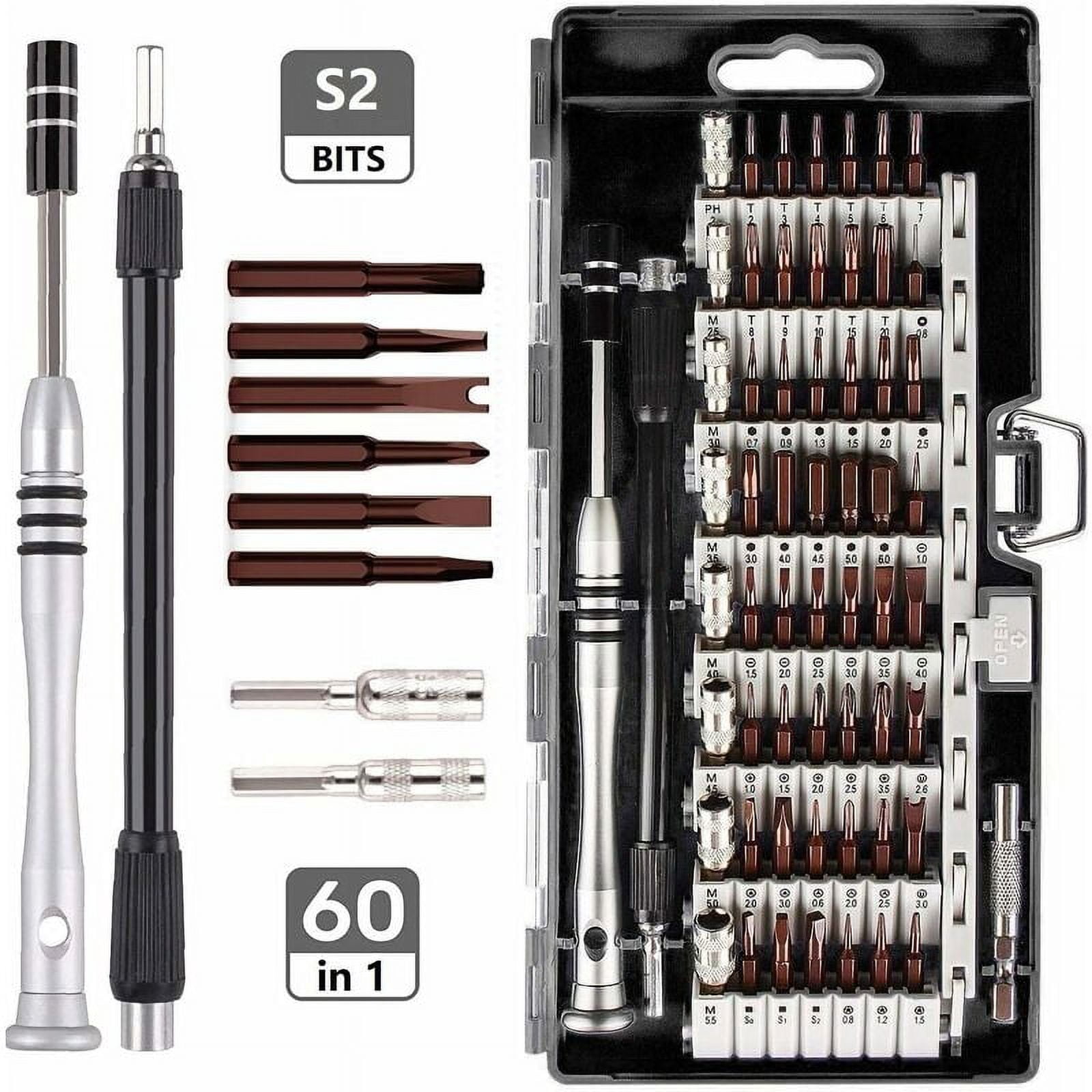 Jinsinto Precision Screwdriver Precision Screwdriver Kit, 60 in 1 Set Magnetic Screwdriver, Torx Bit Computer Repair for Macbook, PS4 Pro, Iphone, PC, DIY, Watch, Glasses