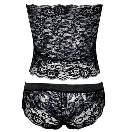 

Multitrust Valentines Women Corset Lace Print Push Up Solid Vest Top Bra Set