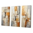thumbnail image 3 of Designart "Abstract painting I" Abstract Wall Art Set Of 3 - Yellow Collages Gallery Wall Set For Home Decor, 3 of 6