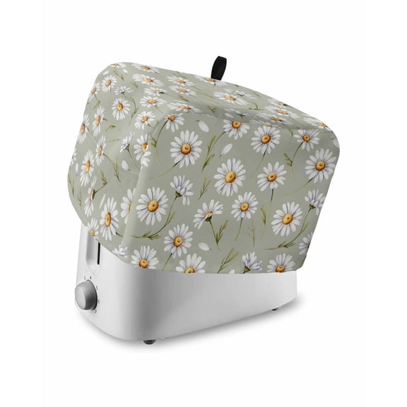 Sage Green Flower Toaster Cover 2 Slice, Small Kitchen Appliance Covers, Vintage Watercolor Floral Leaf Toaster Oven Cover with Loop, Bread Machine Cover Polyester Dust Cover Protection