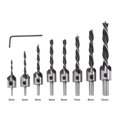 thumbnail image 4 of Contened Bit Bit Bit Woodwork Twist Counterbore Carpentry Perforación Reamer Hole Aberner Kit Herramientas de mano de acero de alta velocidad Herramientas de mano 8pcs Bits sidaley TO001442-02, 4 of 7