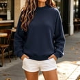 thumbnail image 5 of Warop Oversized Sweatshirt for Women Waffle Knit Solid Color Crewneck Long Sleeve Casual Pullover Tops, 5 of 8