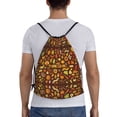 thumbnail image 2 of Drawstring Backpack - Thanksgiving Autumn Splash Proof Small Drawstring Gym Bag for Women Men, Cinch Sports String Bag Backpack for Travel Swimming Beach, 2 of 8