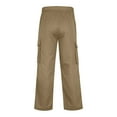 thumbnail image 5 of Mens Casual Cargo Pants Lightweight Elastic Waist Drawstring Athletic Pant Solid Color Running Trousers with Pockets Khaki M, 5 of 9