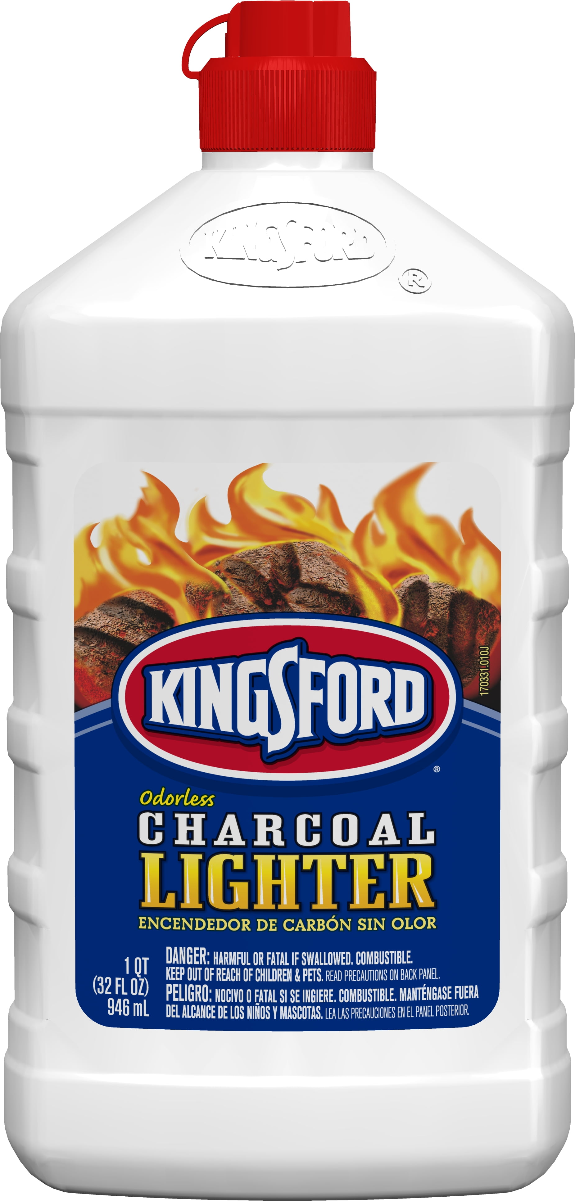 Kingsford Odorless Charcoal Lighter Fluid Bottle, Lighter Fluid for BBQ Charcoal 32 Fluid Ounces