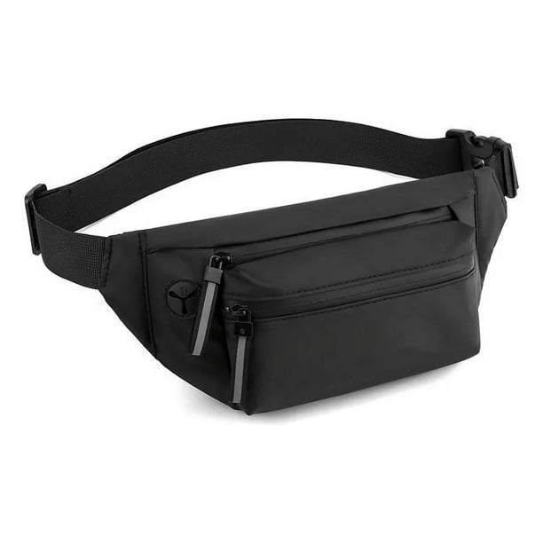 Riñonera Deportiva Quanna Cangurera Impermeable Para Hombre Y Mujerriñonera Para Correr Impermeable, Cangurera De Senderismo Al Aire Libre, Riñonera De Viaje Con Cinturón Ajustable, Bolsa Negro