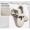 thumbnail image 5 of LUCKY STEP Retro Fashion Hook and Loop Sneakers Classic Slip on Casual Shoes,Beige&Black,Womens, 5 of 10