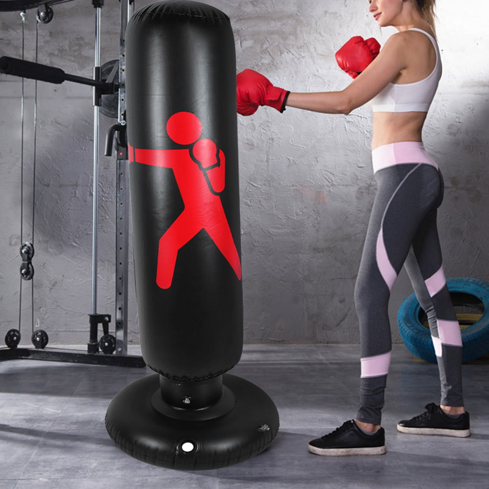 160cm PVC Inflatable Boxing Punching Bag Tumbler Sandbag Home Fitness Training 
