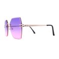thumbnail image 3 of SA106 Womens Angular Beveled Rimless Butterfly Sunglasses Gold Purple Pink, 3 of 4