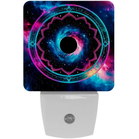 

LED Night Light Lamp with Smart Sensor Dusk to Dawn Sensor 2-Pack for Bedroom Bathroom Hallway White 0.5W Plug-in Nebula Ethnic Mandala