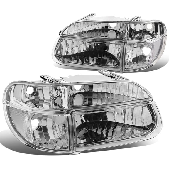 Headlights Chrome Housing Clear Side /Lamp for Ford 95-01 Explorer/97 Mountaineer