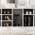 thumbnail image 6 of KULAGAGA 3-in-1 Hall Tree Storage Bench and Coat Rack with 18 Storage Cube and 6 Steel Double Hooks White, 6 of 7