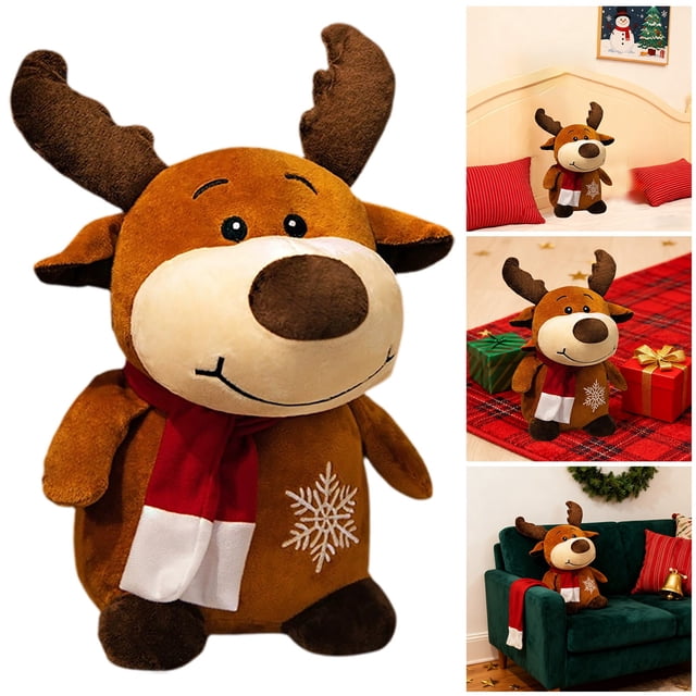 TIELUTT Poupée de Noël Renne en Peluche Douce pour Enfants