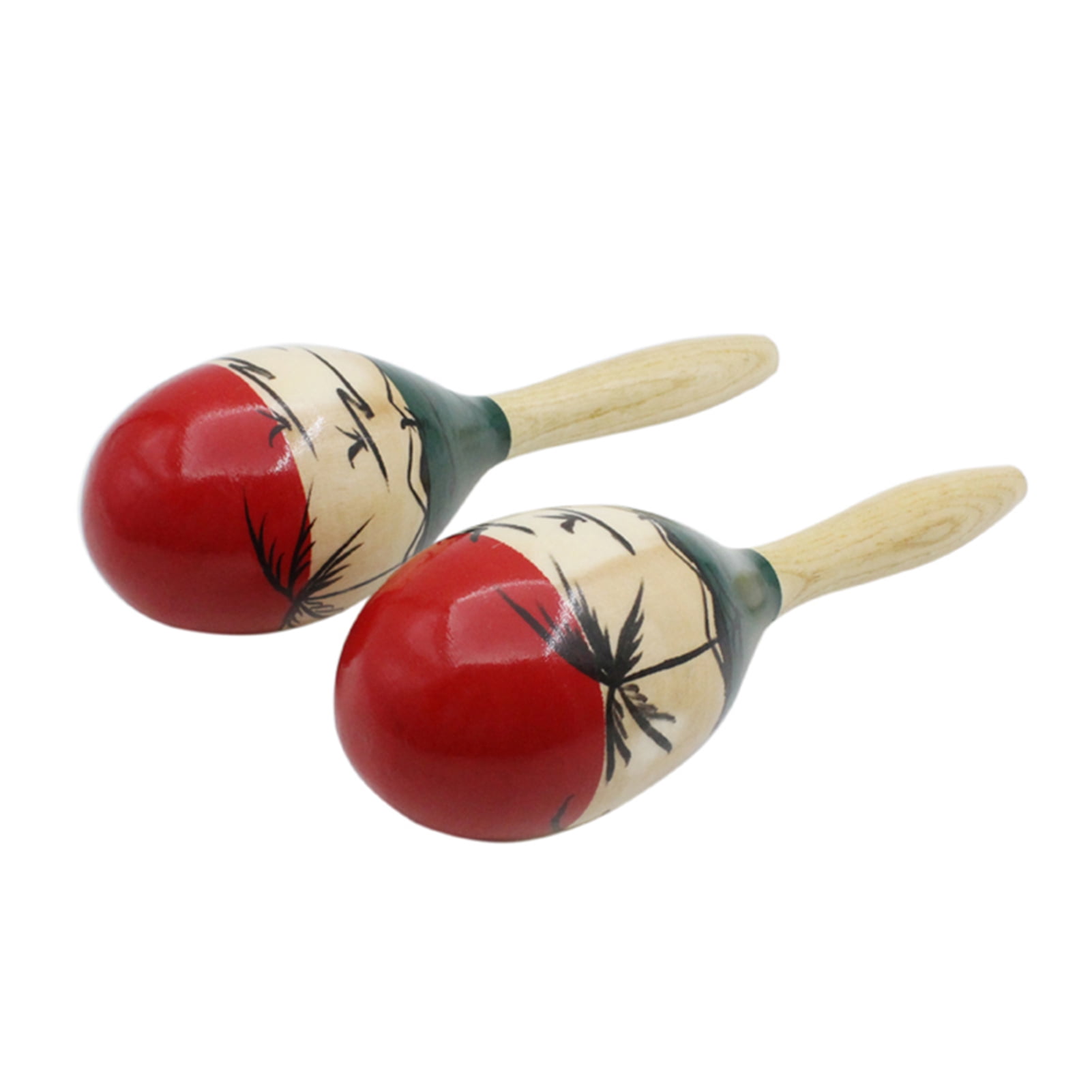 Pair of Wooden Large Maracas Rumba Shakers Rattles Sand Hammer Percussion Instrument Musical Toy for Kid Children Party Games