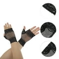thumbnail image 2 of Unique Bargains 1 Pair Sunblock Fingerless Gloves Heart Thin Sun Block Driving Gloves for Women Black, 2 of 5