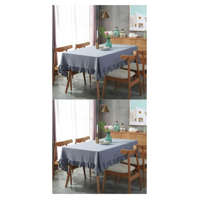 Destyer Cotton Table Cover Easy Care And Wide Application Reliable Choice For Everyday gray 140*140CM 2Set