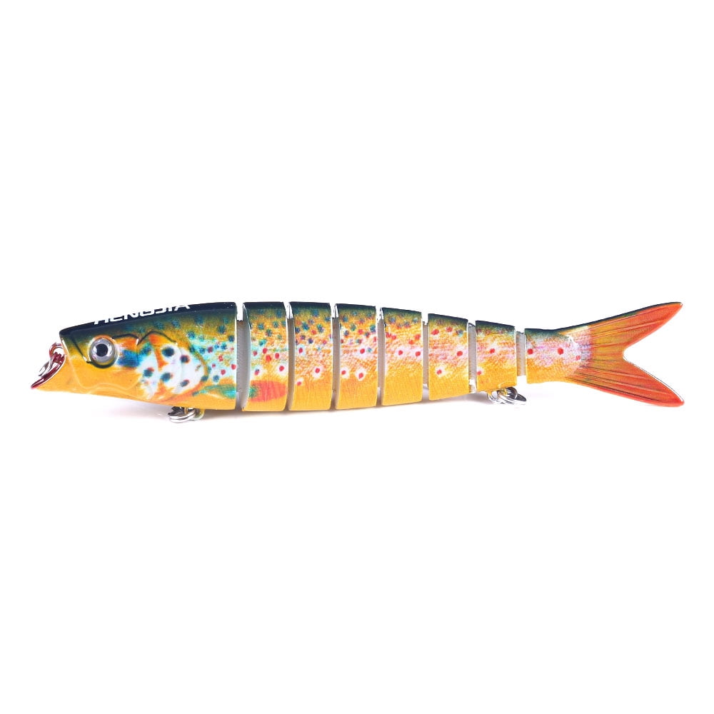 HENGJIA Fishing Lures, 10pcs Large Multi Jointed Fish Fishing Kits Slow Sinking Lifelike Swimbait Freshwater and Saltwater for Trout Bass Lures, 5.31"/0.74oz