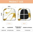 thumbnail image 3 of Gold and White Marble Seat Covers for Dining Room Chairs Set Of 6,Stretch Printed Washable Chair Seat Cover with Elastic Ties and Button,Removable Waterproof Couch Cushion Covers, 3 of 6