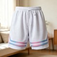 thumbnail image 2 of QIYAGBSA Basketball Shorts for Men 2 in 1 Mesh with Compression Liner Drawstring Elastic Waist Side Pockets Dolphin Hem Lightweight Gym Training Summer, 2 of 5