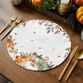 thumbnail image 5 of Fall Round Placemats Set of 4 Green Pumpkin Place Mats Thanksgiving Woven Placemat Sunflower Autumn Orange Leaves Circle Braided Table Mat for Kitchen Dining Table Autumn Party Home Decor 15 Inch, 5 of 9