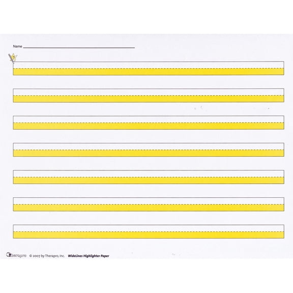 Widelines Highlighter Writing Paper -Package of 50