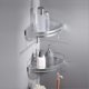 thumbnail image 2 of - Shower Corner Shelf, No Drilling Bathroom Shelf, Accessory And Kitchen Shower Caddy, Aluminum, 2 Pieces Silver, 2 of 5