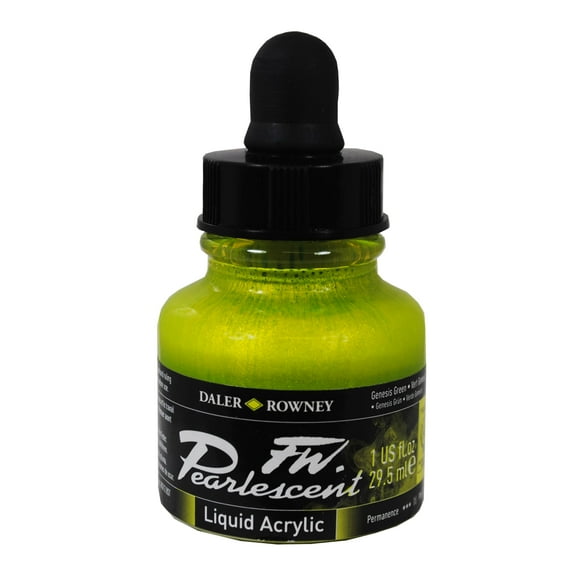 Daler-Rowney FW Pearlescent Liquid Acrylic, 1 oz., Genesis Green