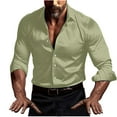 thumbnail image 4 of purcolt Mens Silk Satin Dress Shirts Long Sleeve Button Down Shirt Party Prom Wedding Shirt, 4 of 9