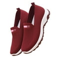 thumbnail image 3 of Zapatillas de deporte para mujer, sin cordones, de tejido de malla y suela suave, informales, para uso diario y al aire libre, Jujube Red 37, 3 of 12