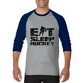 thumbnail image 1 of Artix - Mens Raglan Sleeve Baseball T-Shirts - Eat Sleep Hockey, 1 of 5