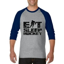 Artix - Mens Raglan Sleeve Baseball T-Shirts - Eat Sleep Hockey