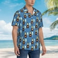 thumbnail image 3 of Vsdgher Bottle And Glass Print Men's Hawaiian Shirts Button Down Tropical Holiday Beach Shirts Vacation Clothes,Small, 3 of 7