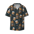 thumbnail image 2 of Lsque Cigar print Men's Cuban Collar Short Sleeve Shirt Summer Beachwear Casual Button Down Fashionable Vacation Leisure Shirt-XX-Large, 2 of 7
