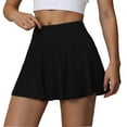 thumbnail image 2 of RUTAYY Women High Waist Skort 2 In 1 Running Tennis Skirt With Shorts Yoga & Fitness Skirt For Badminton Drawstring Solid Color Flowy Swing Pleated Beach Skirts, 2 of 5