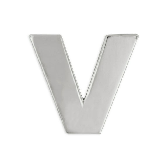 PinMart's Silver Letter V Alphabet Lapel Pin