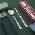 thumbnail image 3 of Reusable Travel Utensils, Portable 304 Stainless Steel Chopsticks Spoon Set Dinnerware with Storage Box, Eco-friendly Camping Silverware Set, Dishwasher Safe, 3 of 8