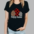 thumbnail image 1 of TIMIFIS T-Shirts de Pâques pour Femmes, Mignons Œufs de Pâques, Manches Courtes, Col Rond, Décontracté, Été, 1 of 3