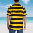 thumbnail image 4 of Fotbe Bee Stripe Camisa Hawaiana para Hombre Unisex – Camisa Casual de Verano con Botones de Manga Corta de Algodón y Lino,X-Large, 4 of 7