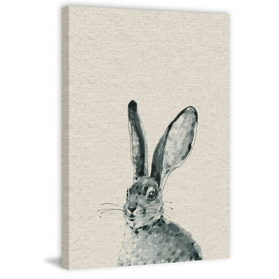 Lonely Rabbit Painting Print on Wrapped Canvas