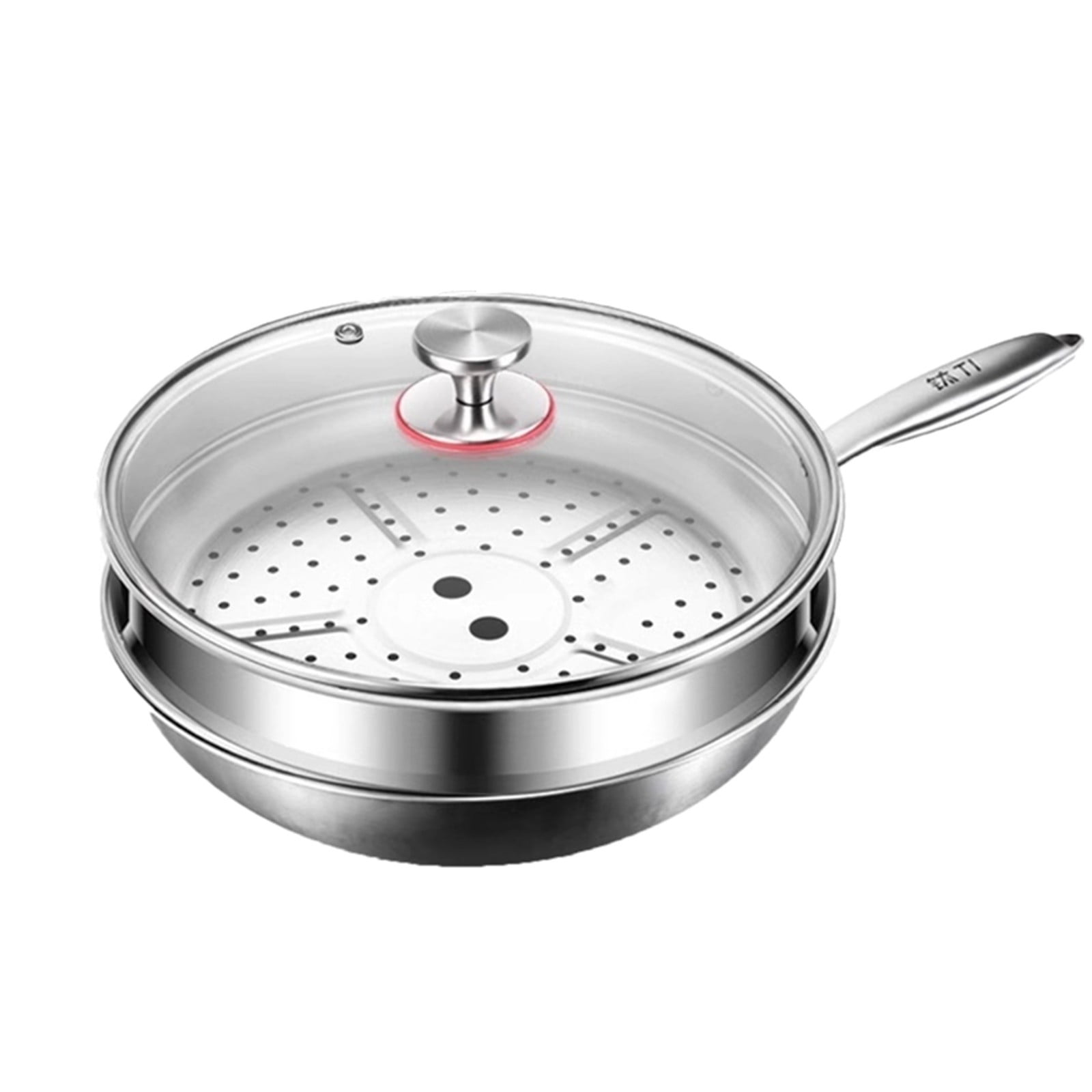 Titanium Pan 2025 – Non Stick Titanium Frying Pan for Cooking – Durable Scratch-Resistant Hammered Titanium Skillet – Fast Even Heating, Pro-Grade Healthy Cooking Pan with Steamer Basket and Pot Lid