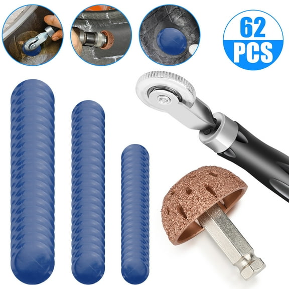 62Pcs Tire Repair Patches Kit Flat Punctures for Car Truck Motorcycle Plug Patch